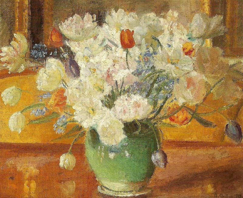 Anna Ancher en buket blomster France oil painting art